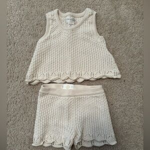 Cream Knit Baby Outfit Set